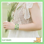 Clay Beads Bracelet Making Kit for Beginner, 2100 Pcs Preppy Polymer Heishi Beads with Charms Kit for Jewelry Making Necklace Earring DIY Crafts - color: Grenn Preppy