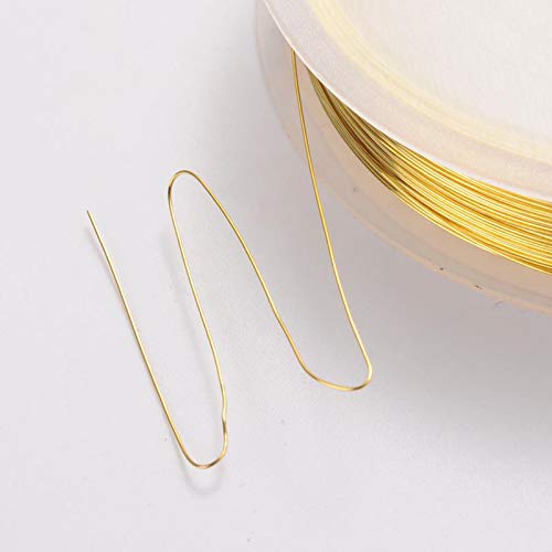 65.61 Feet 28 Gauge Copper Wire 0.3mm Jewelry Beading Wire Gold Metal Craft Artistic Coil Wire - color: Gold, size: 28 Gauge