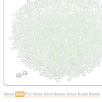 uxcell 2000 Pcs Glass Seed Beads Bulk, 2mm Mini Glass Bugle Beads for DIY Earrings, Necklaces, Bracelets, Jewelry Making, Light Mint - color: Light Mint, size: 2mm