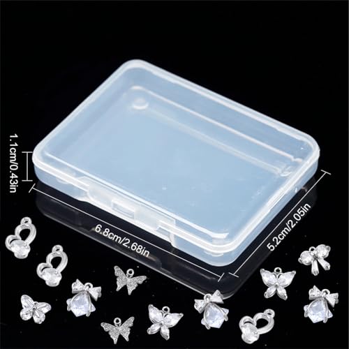 SUNNYCLUE 1 Box 12Pcs 6 Styles Silver Butterfly Charm Cubic Zirconia Micro Pave Brass Bowknot Mini Insect Pendants Glass Crystal CZ Stone Beads for Jewelry Making Charms DIY Bracelets Supplies - color: 1 Box 12Pcs Silver Tone Butterfly Charms