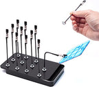 Metal Painting Stand Base Holder and 12PCS Magnetic Bendable Alligator Clip Sticks Set Modeling Tools for Airbrush Spray, for Gundam Hobby Model Parts Assemble…