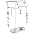 Angelynn's Sturdy Extra Long Necklace Holder Organizer Tall Tabletop Pendant Display Stand, Freestanding Large Capacity Jewelry Tree, Sharisa White 11 3/4" Wide x 16 1/2" Tall - color: White, size: Sharisa