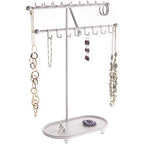 Angelynn's Sturdy Extra Long Necklace Holder Organizer Tall Tabletop Pendant Display Stand, Freestanding Large Capacity Jewelry Tree, Sharisa White 11 3/4" Wide x 16 1/2" Tall - color: White, size: Sharisa