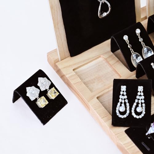 MOOCA Jewelry Display Set, Necklace Display Bust, Earring Organizer, Ring Holder Stand for Showcase and Store, Premium Fabric - color: 8) 1 set. Black Velvet