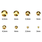 AD Beads 1440 Pieces Mixed Size No Hotfix Glue on Quality Glass Flatback Rhinestones Round Crystal Gems (31 Metallic Gold) - color: Metallic Gold 31