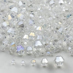1310pcs Bicone Crystal Glass Beads 2mm 3mm 4mm 6mm 8mm Faceted Crystal Spacer Beads for Bracelets Necklace Pendants Earrings DIY Jewelry Craft Making(Transparent AB) - color: Transparent AB