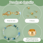 PH PandaHall 18K Gold Plated Brass Tube Crimp Beads 500Pcs 5 Sizes Rondelle Spacer Bead Loose Connector Beads for DIY Jewelry Necklace Bracelet Crafts 2mm 2.5mm 3mm 4mm 5mm, 1~4mm Hole