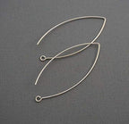 50pcs Adabele Hypoallergenic Tarnish Resistant Marquise Earring Hooks 45mm Long V Shape Silver Ear Wire (Wire 0.7mm/21 Gauge) for DIY Earrings Jewelry Making BF247-1 - color: Silver