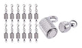 KONMAY 10 Sets Rhodium Screw-in Magnetic Necklace Clasps, Safety Magnetic Converter Clasps for Jewelry Making - color: Rhodium with Screw Patterns