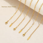 Swyabi 20 PCS Gold Plated Necklace Bracelet Chains Bulk Stainless Steel Paperclip Chain with Extender for Jewelry Making - color: 2.5x6.5mm Gold