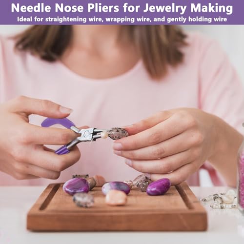 Round Nose Pliers, Wire Jewelry Making Tools,Jewelry Pliers Jewelry Making Tools for Crafts - color: Purple-round Nose Pliers