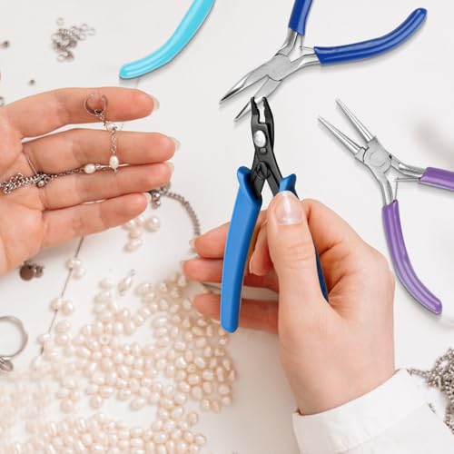 6 PcsJewelry Pliers Set, Include Needle Round Bent Nose Zipper Wire Cutter Looper Jewelry Pliersset, Wire Wrapping Tools for Jewelry Making Repair DIY Arts and Crafting, Jewelers Pliers Set - style: 6pcs-Mixed Color