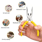5 Pcs 5" Needle Nose Pliers, Long Nose Pliers Set with Side Cutter,Mini Fine Needle Nose Pliers with Comfort Grip, Precision Small Needle Nose Plier for Electronics, Craft, Jewelry Making