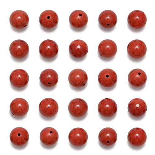 NCB 200pcs 4mm Red Jasper Loose Beads for Jewelry Making, Natural Semi Precious Beads Round Smooth Gemstones Spacer Beads Charms for Necklaces Bracelets (Red Jasper, 4mm 200Beads) - color: Red Jasper, size: 4mm 200Beads