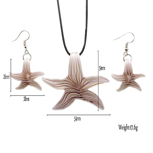Glass Water Drop Shape Glaze Spiral Dangle Earrings Lampwork Handmade Glass Bead Geometric Earrings for Women Jewelry - color: Starfish