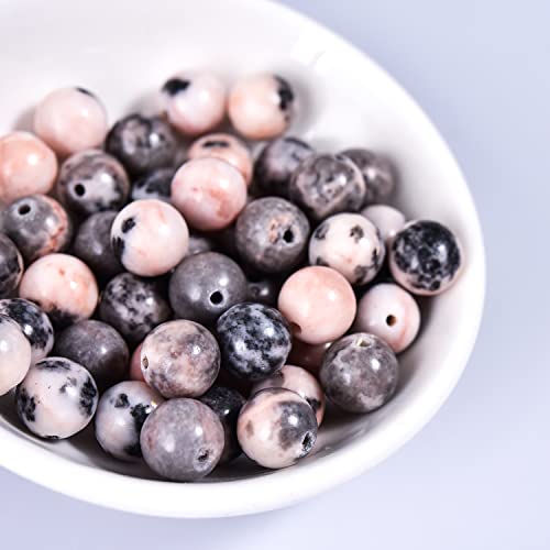 150 Pcs 6mm Pink Zebra Jasper Beads Natural Gemstones Round Loose Beads for DIY Jewelry Making Energy Healing Power Stones - color: Pink Zebra Jasper, size: 6mm