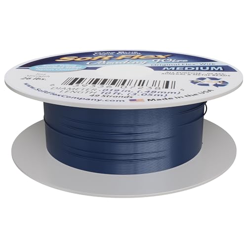 Soft Flex 49 Strand Beading Wire - Medium 0.19 Diameter - 10 Feet Nylon Design Wire - style: Dark Blue