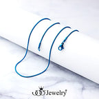 555Jewelry 1.2mm Stainless Steel Snake Chain Necklace for Men & Women, 16-28 Inch - color: Blue