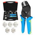 6PCS Crimping Tool Set - Ratchet Wire Crimper Tool for Heat Shrink,Insulated Nylon,Non-Insulated,Open Barrel Terminals,Ferrule Wire End,Solar Connectors - color: Wire Crimper Set