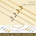 Jabogrii 20pcs Stainless Steel Necklace Chain for Jewelry Making Gold and Silver Lip Necklace Chain Bulk 18 Inches Jewelry for Women - color: Lip Chain