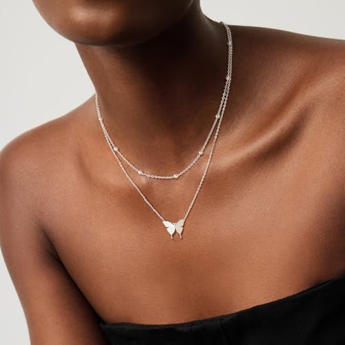 MEVECCO Dainty Gold Chain Choker Necklace 14K Gold Plated Handmade Boho Cute Tiny Beaded Link Choker Necklace Delicate Simple Minimalist Choker Necklace for Women - style: Beaded SLiver