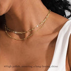 3PCS Gold Necklaces for Women,Chunky Statement Gold Plated Necklace Stack Layered Sterling Silver Herringbone Chains for Women Dainty Trendy Silver Chains Stacked Jewelry Gifts - color: gold beaded necklace set