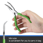 Bent Nose Pliers for Jewelry Making, 5 Inch Bent Chain Nose Pliers with Serrated Jaws - style: Bent Nose Pliers