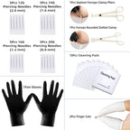 TKKUY 80PCS Nose Piercing Kit: Stainless Steel Body Piercing Jewelry with 12G, 14G, 16G, 20G Needles for Ear, Nose, Lip, Eyebrow