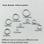 500pcs 10mm Stainless Steel Jump Rings Connector O Rings Accessories for Bracelet Necklace Earrings Lanyard Keychain DIY Craft Jewelry Making Supplies - size: 10mm