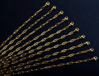 Gold Paperclip Chain Necklace for Women 10pcs 18inch 3X9mm Gold Chains for jewelry Making Stainless Steel Filled 18K Gold Plated Chains Bulk Adjustable Link Chains - size: 18inch 10pcs