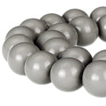 RUBYCA Round Opaque Painted Druk Czech Glass Beads Bulk Jewelry Making Supplies Strand (Grey, 4mm) - color: Grey, size: 4mm
