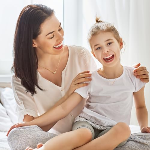 Turandoss Mothers Day Gifts for Mom Wife - Dainty 14K Gold Plated Heart Initial A-Z Pendant Letter Heart Necklace Birthday Mothers Day Gifts for Women Girls - style: T