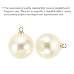 PATIKIL Pearl Charm, 100pcs Pearl Beads Faux Pearl Pendant Charm DIY for Jewelry Making Bracelets Earrings Necklace Crafts - color: Golden Beige, size: 18mm