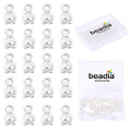 BEADIA Silver Plated End Caps Non Tarnish 3x6mm 200pcs for Jewelry Making Findings - color: End Caps Silver, size: 3x6mm