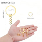 100Pcs Keychain Key Ring with Chain Bulk Split Key Chain,1.1 Inch Key Chains Parts with Open Jump Ring Connector for Jewelry Making Crafts (Gold) - color: 100Pcs Gold