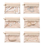 Frebeauty Travel Jewelry Organizer, 6 Pcs Velvet Jewelry Pouch Bag with Zipper Pocket, Visualization Design for Rings, Earrings, Necklace - color: 6 pcs bag
