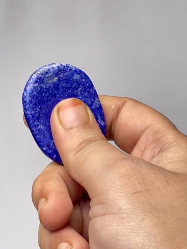 Lapis Lazuli Worry Stone – Natural Thumb Palm Stone for Inner Wisdom, Confidence & Intuition – Deep Blue Pocket Crystal for Focus & Calm - color: Lapis Lazuli
