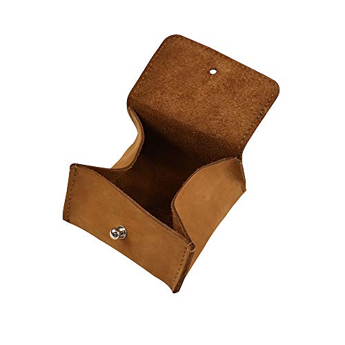 Hide & Drink, Jewelry Pouch, Mini Travel Size Box, Rings & Precious Articles Storage Organizer, Groom & Bridesmaid Wedding Gifts, Full Grain Leather, Handmade, Old Tobacco - color: Old Tobacco