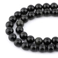 Bymitel 90 pcs Natural Genuine Real Round Loose Stone Beads Gemstone Spacers for Charm DIY Jewelry Making 15.5" per Strand 4mm (Black Obsidian, 4mm) - color: Black Obsidian, size: 4mm