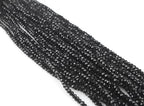 Perlin Agate & Jasper Gemstone Strand Beads 4 mm Rondelle 110 Pieces Jewellery Beads Semi-Precious Stone for Jewellery Necklace Bracelet Earrings (Black) - color: black