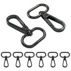 16 Pack Swivel Lobster Clasps, 1 Inch Black Lobster Claw Clasps for Keychains, Oval Ring Swivel Snap Hooks Metal Lobster Clips for Purse, Snap Tabs, Craft Making - color: Black