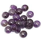 20Pcs Natural Amethyst Large Hole Beads, 8x14mm Rondelle Gemstone Spacer Beads 6mm Big Hole for Jewelry Making, Beading Bracelets, Macrame & Hair Braiding - color: Purple Amethyst