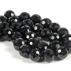 6mm Black Spinel Faceted Gemstone Round Loose Beads Strand 15.5-16" DIY Jewelry Making - color: Black Spinel