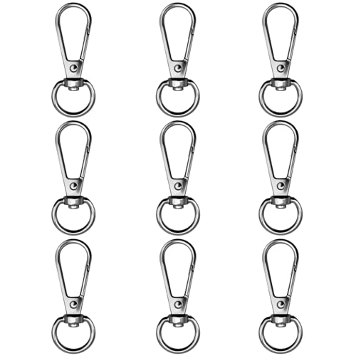 12pcs Swivel Push Gate Snap Hooks Clasps for DIY Crafts Keychain Clip Purse Handbag Making Accessories (Gun Black,Large(46mm)) - color: Gun Black, size: Large(46mm)