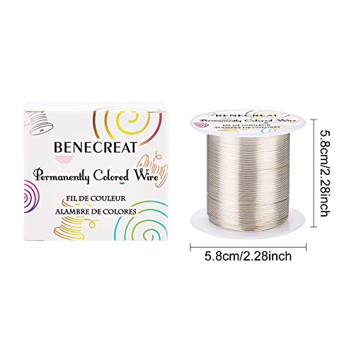 BENECREAT 22 Gauge 55 Yards Tarnish Resistant Silver Wire Jewelry Beading Wire for Beading Wrapping and Other Jewelry Craft Making - color: Silver, size: 22 Gauge