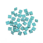 Natural Turquoise Stone Beads, Each Approximately 5x5x2mm Square 2-Hole Spacer Bead, are Used to Make Bracelets, Earrings, Necklaces, with Each String Measuring 15-16 Inches - color: Turquoise