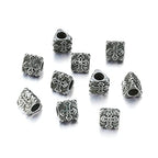 Cheriswelry 10pcs Triangular Prism 304 Stainless Steel European Large Hole Beads with Cross Antique Silver Metal Loose Spacer Beads 11x11mm for DIY Earring Bracelet Necklace Jewelry Making - color: Triangular