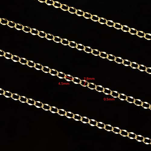 UMAOKANG 32.8 Feet Gold Chains for Jewelry Making, 316 Stainless Steel Extender Chain Links for Necklace Bracelet Making with 10pcs Lobster Clasps and 30pcs Jump Rings - color: Gold Twist