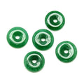 FASHEWELRY 10Pcs Natural Jade Donut Disc Gemstone Pendants 24-25mm Large Hole Healing Chakra Polished Stone Flat Round Bead Charms for Jewelry Making Hole: 5mm - color: 24~25mm, Jade, Green
