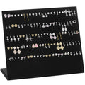 KUKUVR L-Shaped Velvet Jewelry Display Stand, Earring Studs Dangle Holder Case for Retail Shop, Home Vanity, Craft Show and Photography Props (Black 120 Holes)